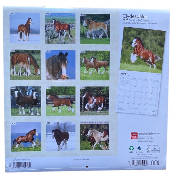 Calendar “Clydesdales” Sixteen Months Brand New Gorgeous Photography - Picture 2 of 10